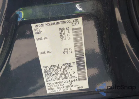 2013 Nissan Altima 2.5 S from USA, damaged, VIN 1N4AL3AP1DC214644